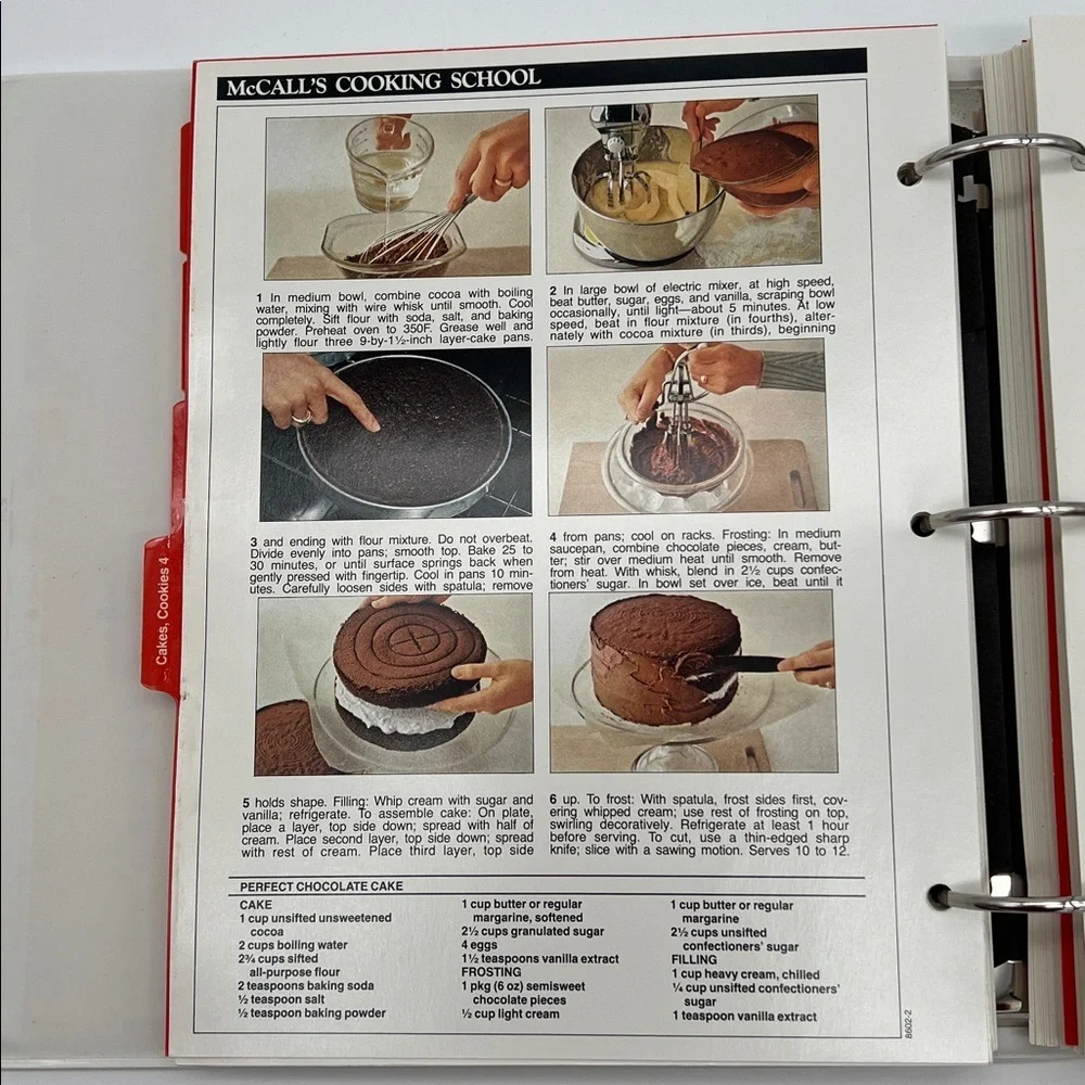 Vintage McCall's Cooking School Cookbook Color-Illustrated Recipes 3-Ring Binder